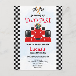 2高速恐竜レースカー2nd誕生日パーティー ポストカード