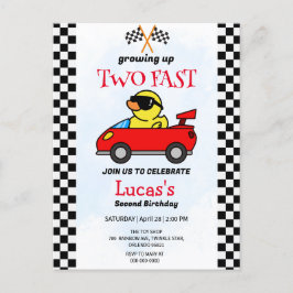 2高速恐竜レースカー2nd誕生日パーティー ポストカード