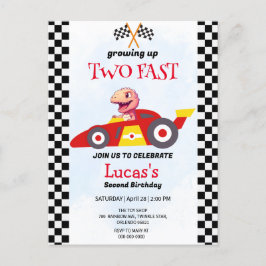 2高速恐竜レースカー2nd誕生日パーティー ポストカード