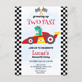 2高速恐竜レースカー2nd誕生日パーティー ポストカード