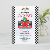 2高速恐竜レースカー2nd誕生日パーティー 招待状 (スタンド正面)