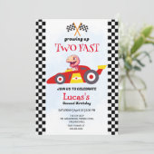 2高速恐竜レースカー2nd誕生日パーティー 招待状 (スタンド正面)