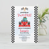 2高速恐竜レースカー2nd誕生日パーティー 招待状 (スタンド正面)