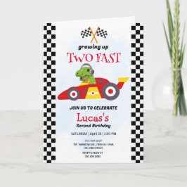 2高速恐竜レースカー2nd誕生日パーティー 招待状
