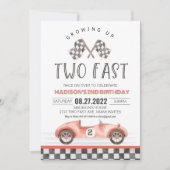 2高速誕生日招待状レースカー2nd誕生日 招待状 (正面)