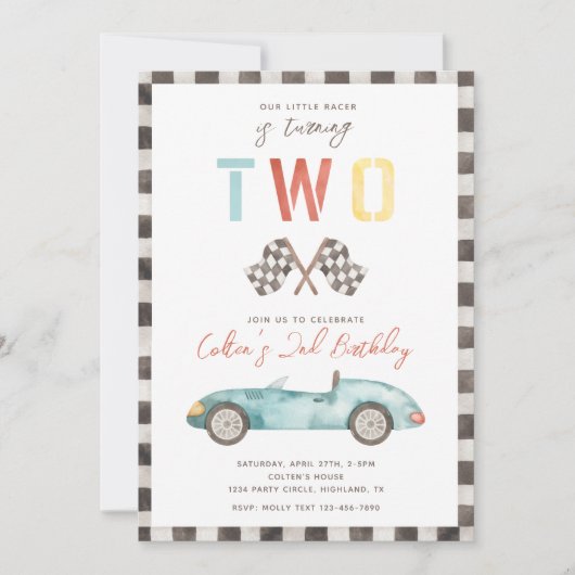2高速誕生日招待状 |レーシング招待状 招待状 (正面)