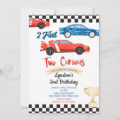 2高速誕生日2高速2好奇心レッド&ブルー入力 招待状 (正面)