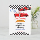 2高速誕生日2高速2好奇心レッド&ブルー入力 招待状 (スタンド正面)