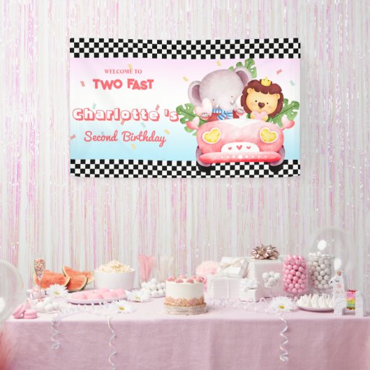 2高速野生動物ジャングルレースカー2nd HBDパーティー 横断幕 (パーティー)