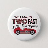 2高速2つの好奇心2番目の誕生日ボタン 缶バッジ (正面)