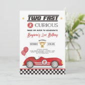 2高速2奇妙な赤ヴィンテージカーボーイ誕生日 招待状 (スタンド正面)