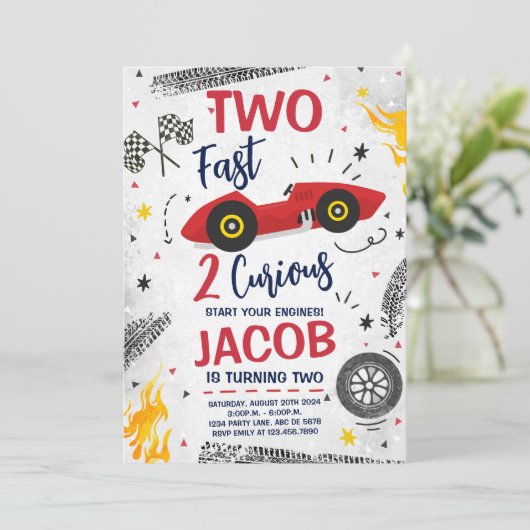 2高速2好奇心の赤2番目の誕生日 招待状 (スタンド正面)
