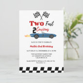 2高速2好奇心カーレースボーイ2nd誕生日パーティー 招待状 (スタンド正面)