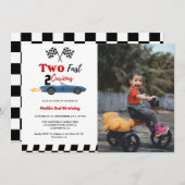 2高速2好奇心カーレースボーイ2nd誕生日パーティー 招待状 (正面/裏面)