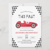 2高速2好奇心パーティーレースカー2nd誕生日 招待状 (正面)