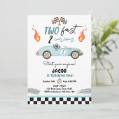 2高速2好奇心パーティーレースカー2nd誕生日 招待状 (スタンド正面)