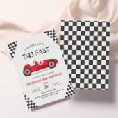 2高速2好奇心パーティーレースカー2nd誕生日 招待状