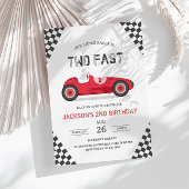 2高速2好奇心パーティーレースカー2nd誕生日 招待状