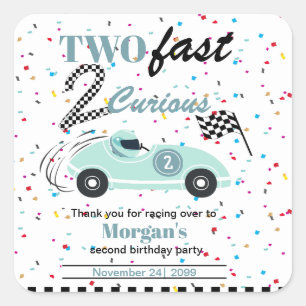 2高速2好奇心ブルースポーツカー第2誕生日 スクエアシール