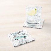 2高速2好奇心ブルースポーツカー第2誕生日 スクエアペーパーコースター (インサイチュ)