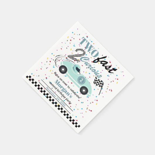 2高速2好奇心ブルースポーツカー第2誕生日 スタンダードカクテルナプキン (角)