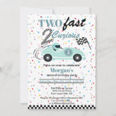 2高速2好奇心ブルースポーツカー第2誕生日 招待状 (正面)