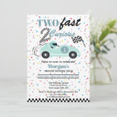 2高速2好奇心ブルースポーツカー第2誕生日 招待状 (スタンド正面)