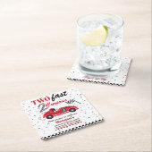 2高速2好奇心レッドスポーツカー第2誕生日 スクエアペーパーコースター (インサイチュ)