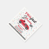 2高速2好奇心レッドスポーツカー第2誕生日 スタンダードカクテルナプキン (角)