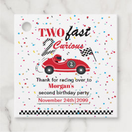 2高速2好奇心レッドスポーツカー第2誕生日 フェイバータグ