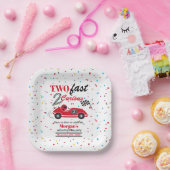 2高速2好奇心レッドスポーツカー第2誕生日 ペーパープレート (パーティー)