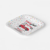 2高速2好奇心レッドスポーツカー第2誕生日 ペーパープレート (傾斜あり)