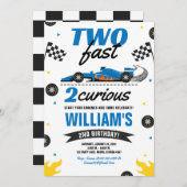 2高速2好奇心レースカー2nd誕生日 招待状 (正面/裏面)