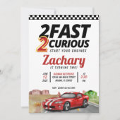 2高速2好奇心ヴィンテージ誕生日 招待状 (正面)