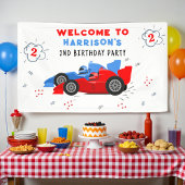 2高速2歳の誕生日キッズレーシングカーへようこそ 横断幕