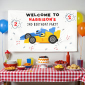 2高速2歳の誕生日キッズレーシングカーへようこそ 横断幕