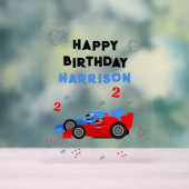 2高速2歳の誕生日キッズレーシングカー名 アクリルサイン (ニュートラル)