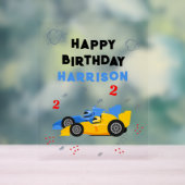 2高速2歳の誕生日キッズレーシングカー名 アクリルサイン (ニュートラル)