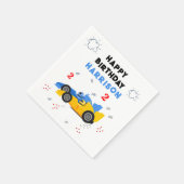 2高速2歳の誕生日キッズレーシングカー名 スタンダードカクテルナプキン (角)
