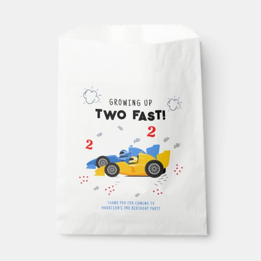 2高速2歳の誕生日キッズレーシングカー名 フェイバーバッグ (正面)