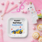2高速2歳の誕生日キッズレーシングカー名 ペーパープレート (パーティー)