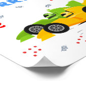 2高速2歳の誕生日キッズレーシングカー名 ポスター (角)