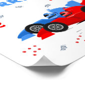 2高速2歳の誕生日キッズレーシングカー名 ポスター (角)