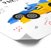 2高速2歳の誕生日キッズレーシングカー名 ポスター (角)