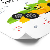 2高速2歳の誕生日キッズレーシングカー名 ポスター (角)