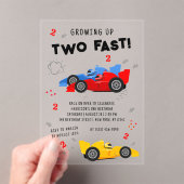 2高速2歳の誕生日キッズレーシングカー アクリル招待状 (インサイチュ (ポータブル))