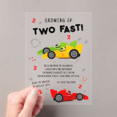 2高速2歳の誕生日キッズレーシングカー アクリル招待状 (インサイチュ (ポータブル))