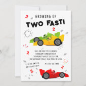2高速2歳の誕生日キッズレーシングカー 招待状 (正面)