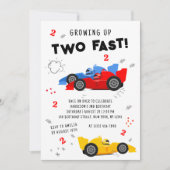 2高速2歳の誕生日キッズレーシングカー 招待状 (正面)