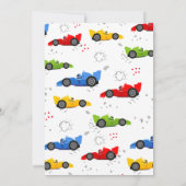 2高速2歳の誕生日キッズレーシングカー 招待状 (裏面)